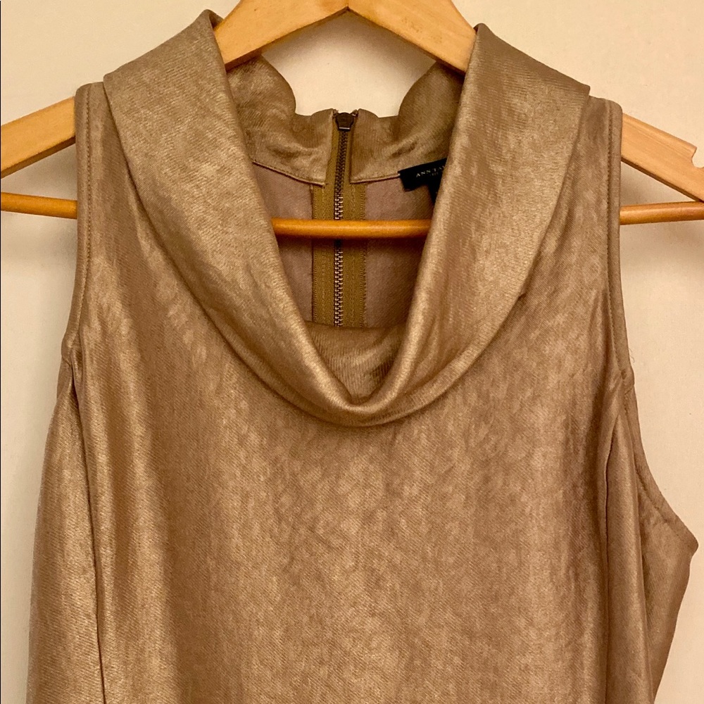 Ann Taylor Gold Cow’s Neck Top